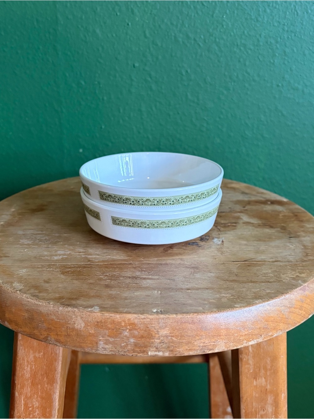Vintage Corning Centura Lynwood Green berry bowls set of 2
